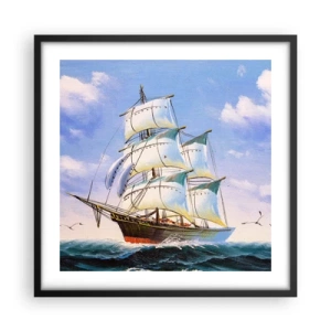 Poster in een zwarte lijst - Trots met de wind - 50x50 cm