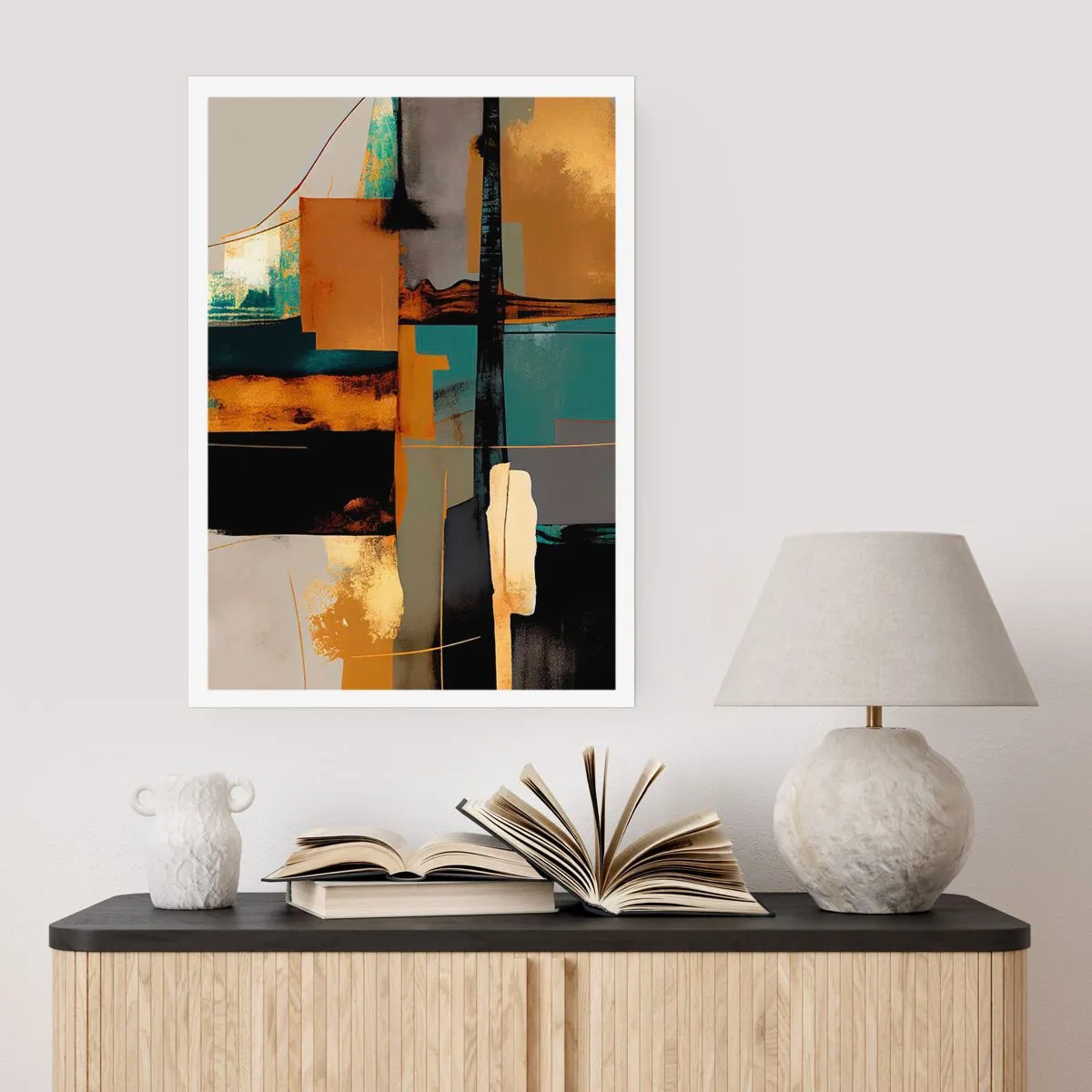 Poster - Abstractie – licht en schaduw - 70x100 cm