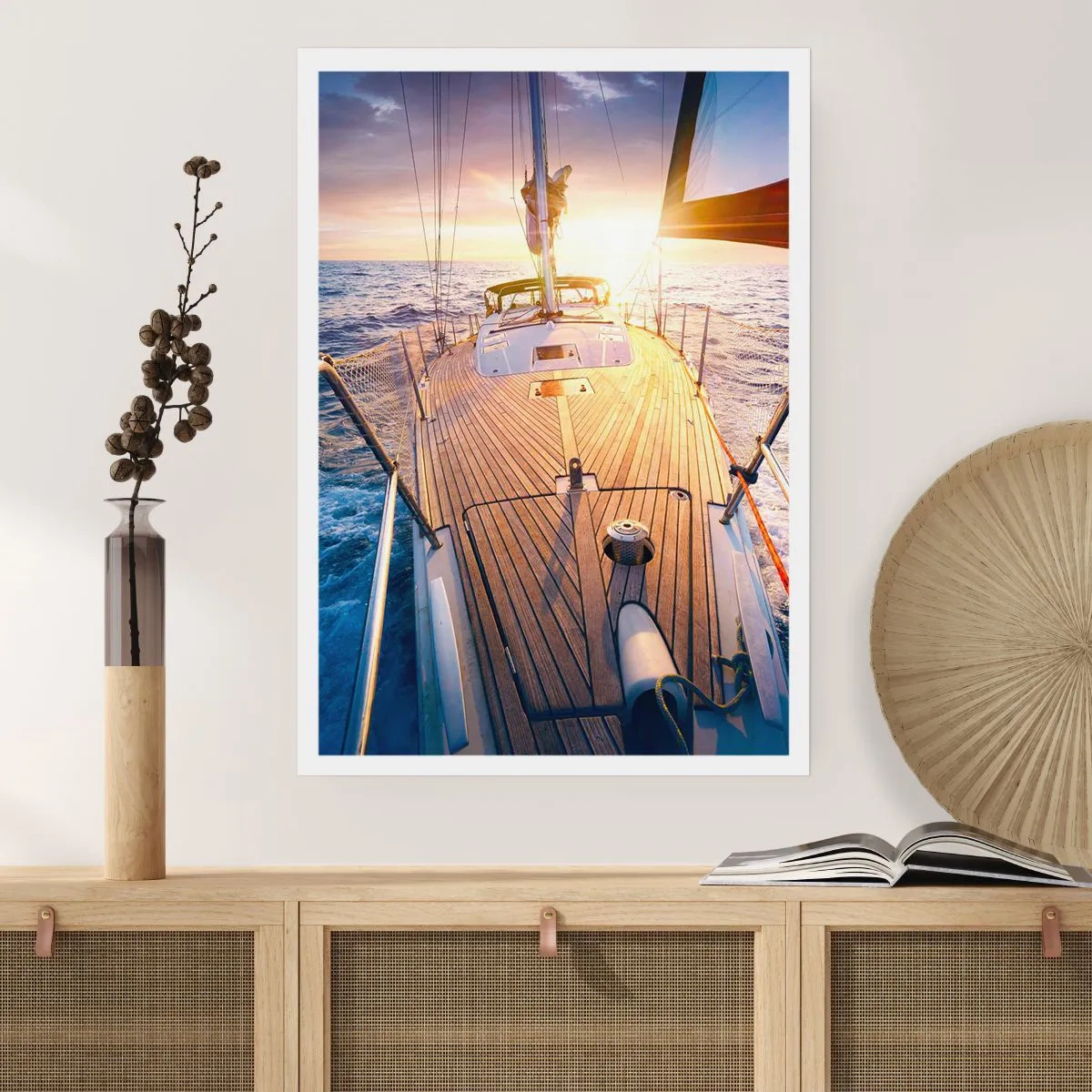 Poster - Lopend op de golven - 30x40 cm