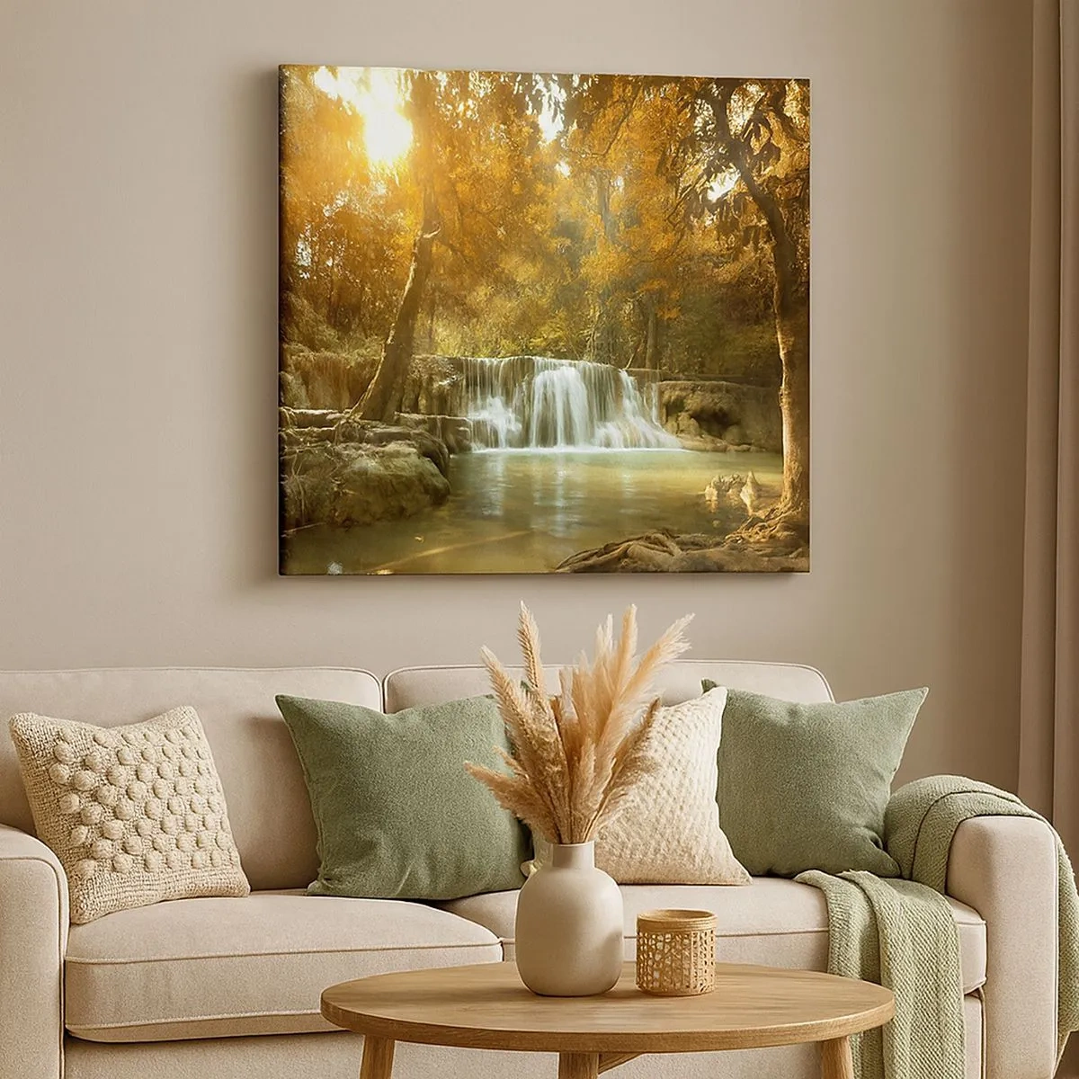 Schilderen op canvas - Park cascade - 30x30 cm