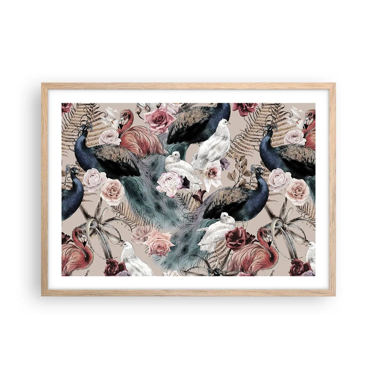 Een poster in een licht eiken lijst - In de paleistuin - 70x50 cm