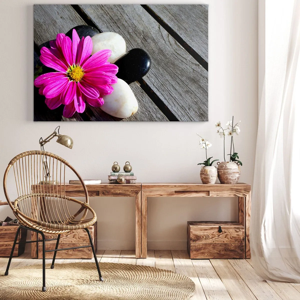Schilderen op canvas - Rust op de pier - 120x80 cm