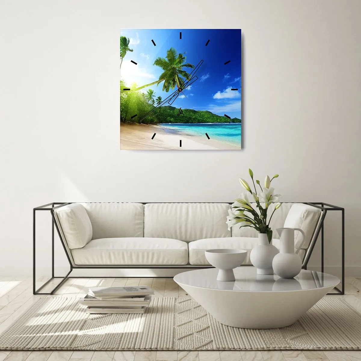 Wandklok - Klok - De zachte aanraking van de tropen - 40x40 cm