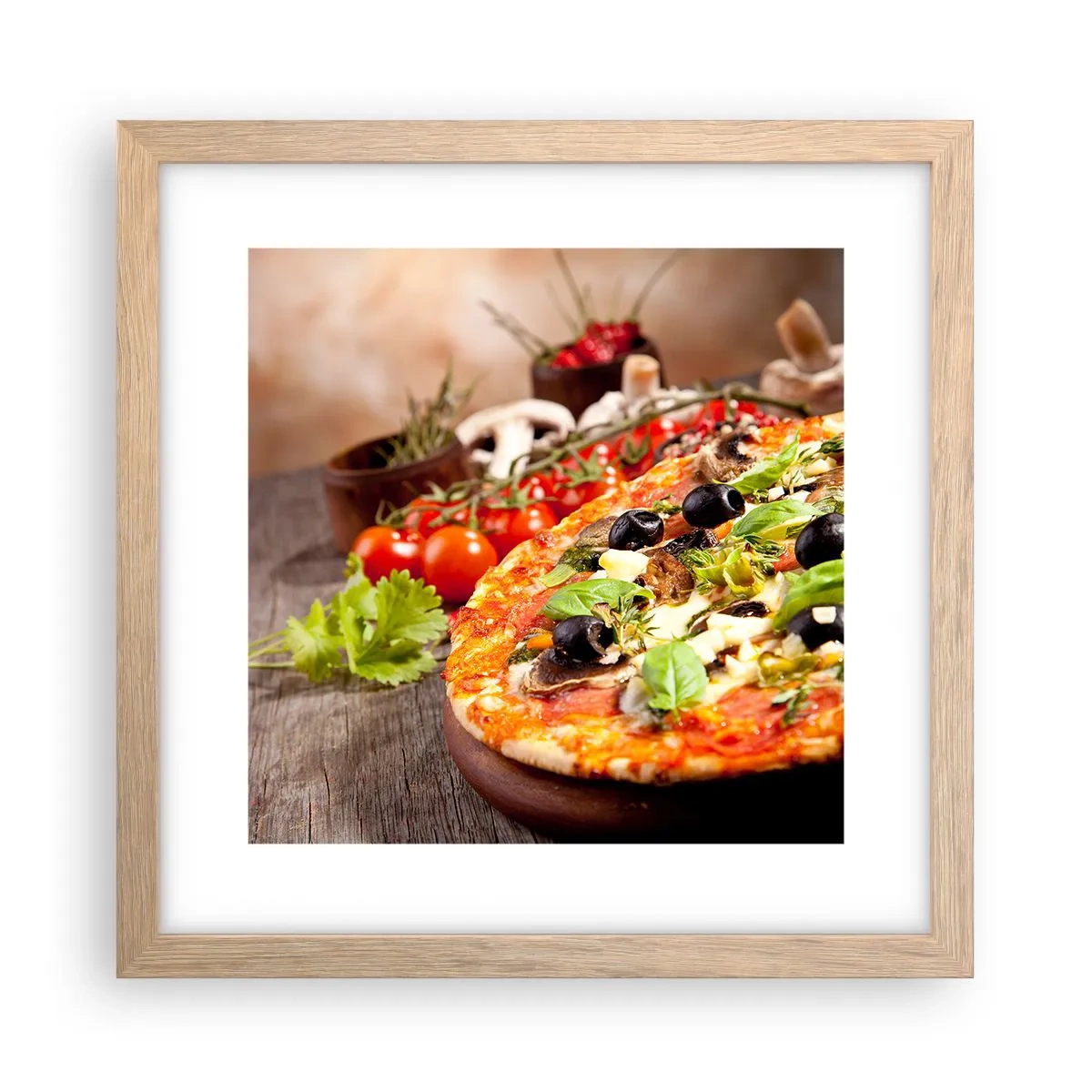 Een poster in een licht eiken lijst - Van de tellurische ingrediënten - 30x30 cm