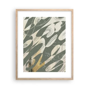 Een poster in een licht eiken lijst - Ritmische abstractie - 40x50 cm