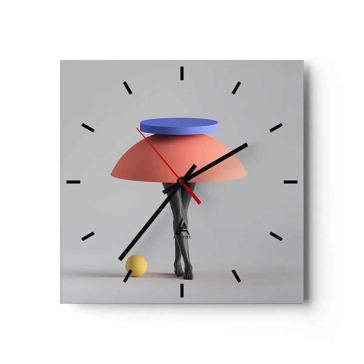 Wandklok - Klok - Surrealistische compositie - 30x30 cm