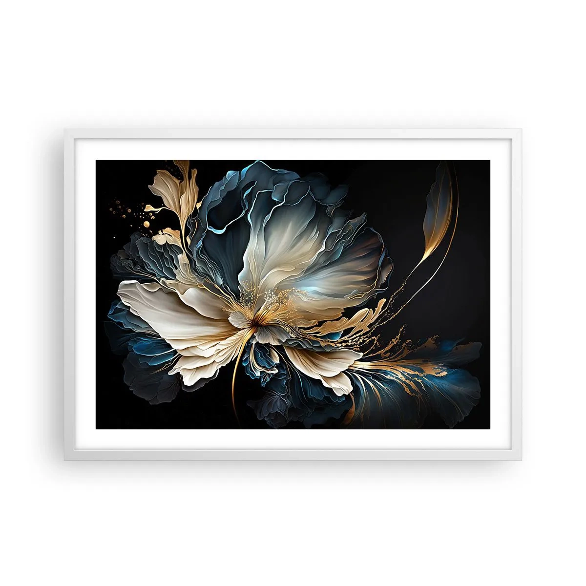 Poster in een witte lijst - Sprookjesachtige varenbloem - 70x50 cm