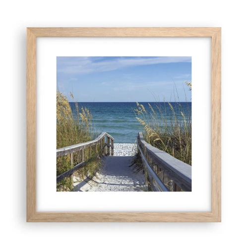 Een poster in een licht eiken lijst - In de zon, in de wind - 30x30 cm