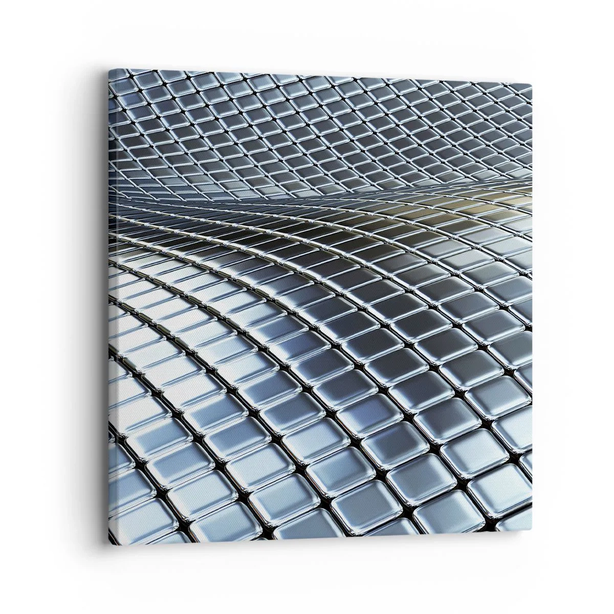 Schilderen op canvas - Metallic zilveren golf - 30x30 cm