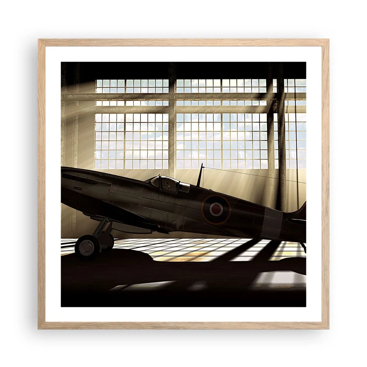 Een poster in een licht eiken lijst - De rust van een krijger - 60x60 cm