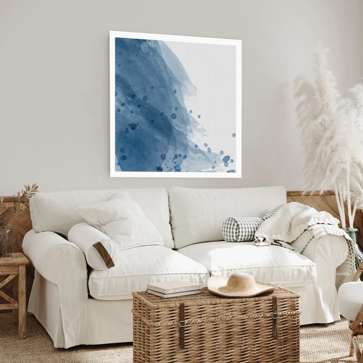 Poster - Blauwe tule - 30x30 cm
