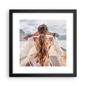 Poster in een zwarte lijst - Op weg naar geluk - 30x30 cm