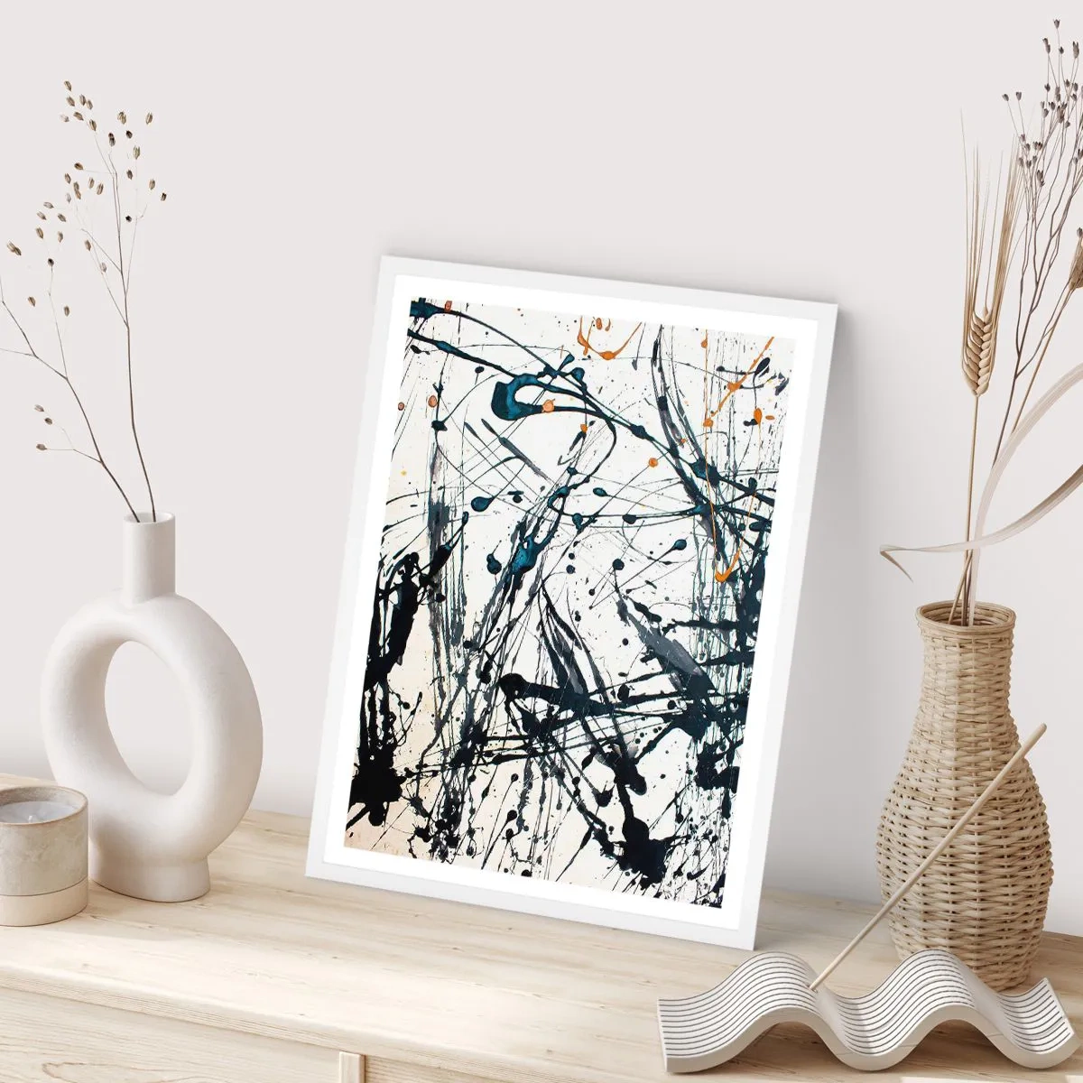 Poster in een witte lijst - Expressionistische abstractie - 30x40 cm