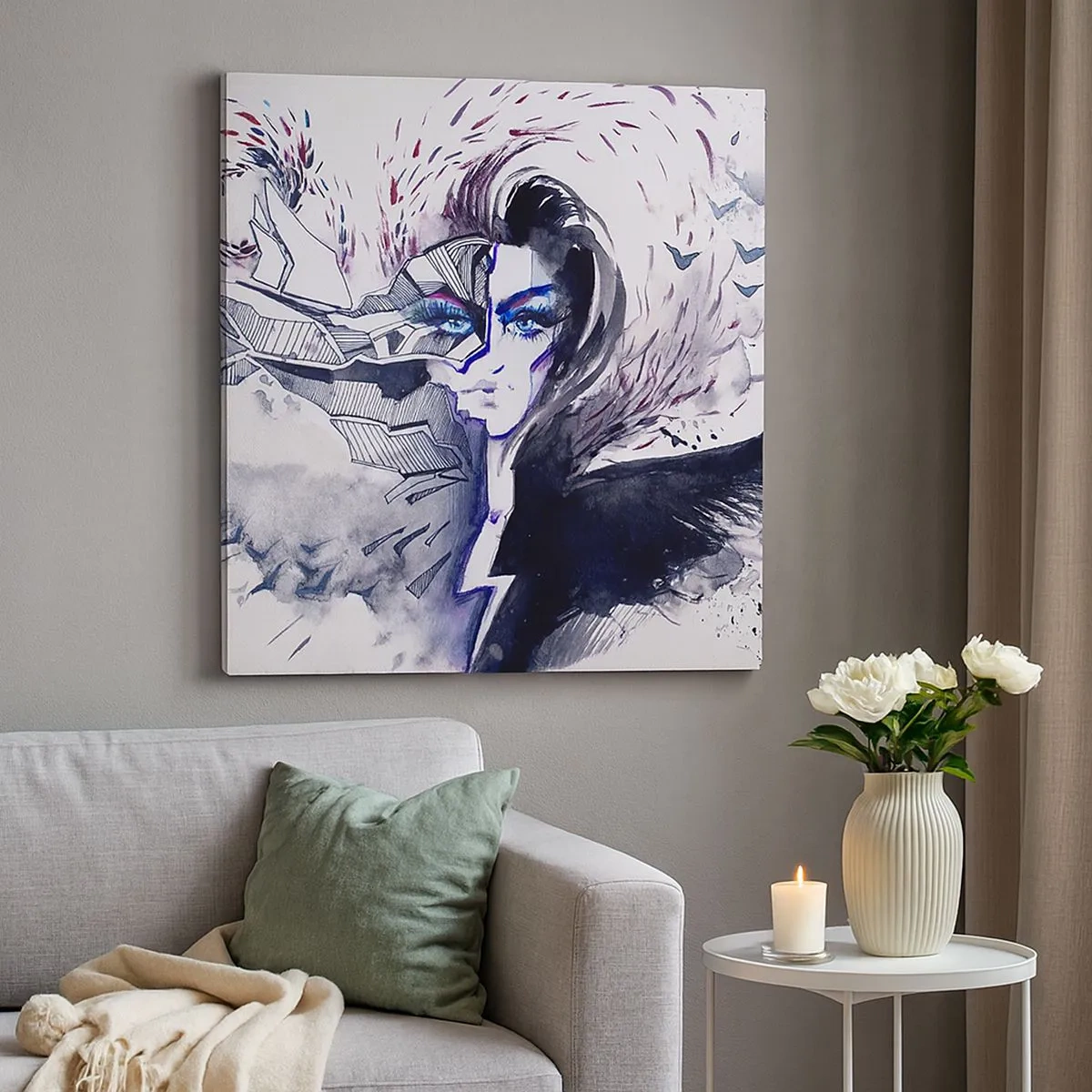 Schilderen op canvas - Demonisch en mooi - 30x30 cm