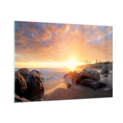 Schilderen op glas - Lichtgevende bries van de avond - 100x70 cm