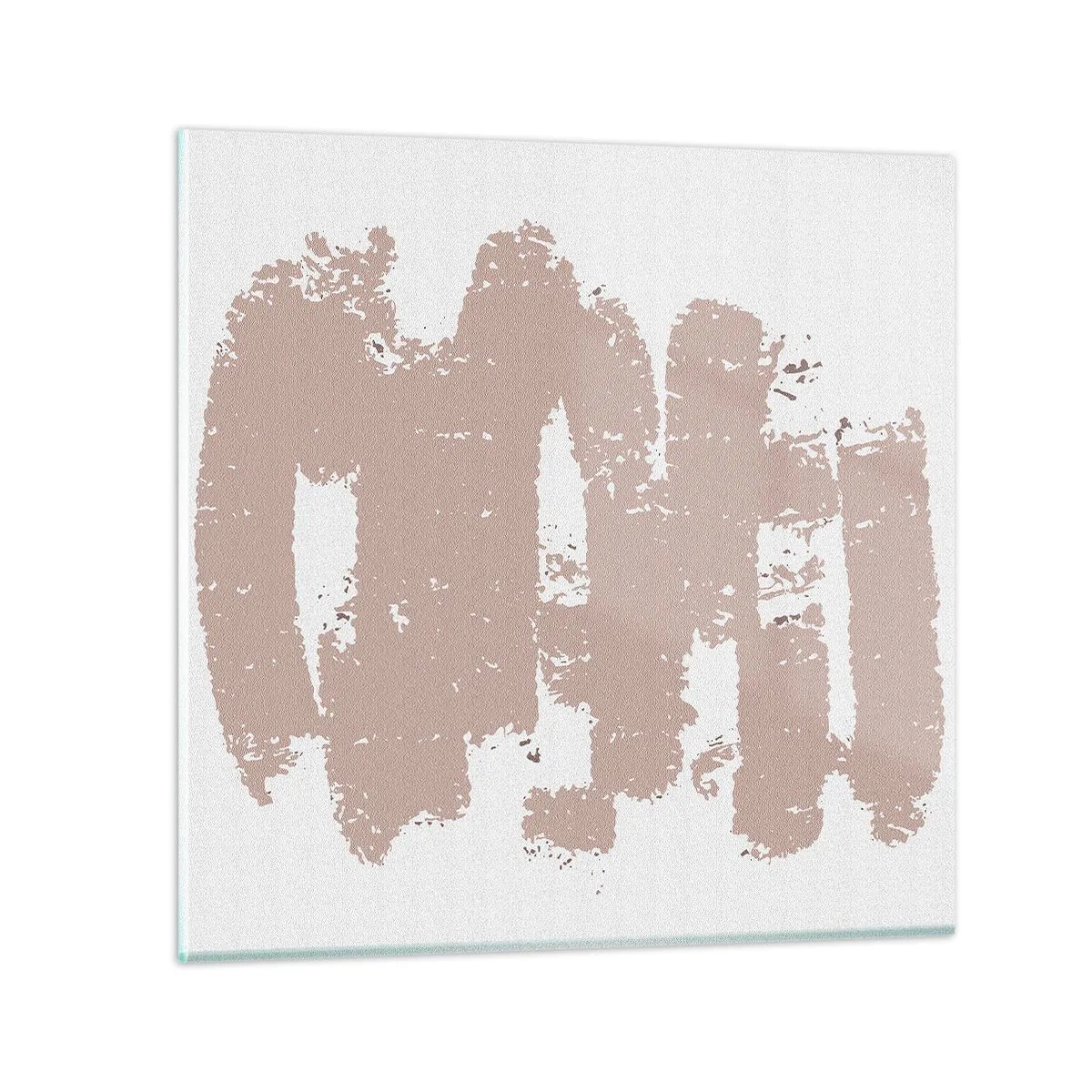 Schilderen op glas - Abstractie in zachtroze - 70x70 cm