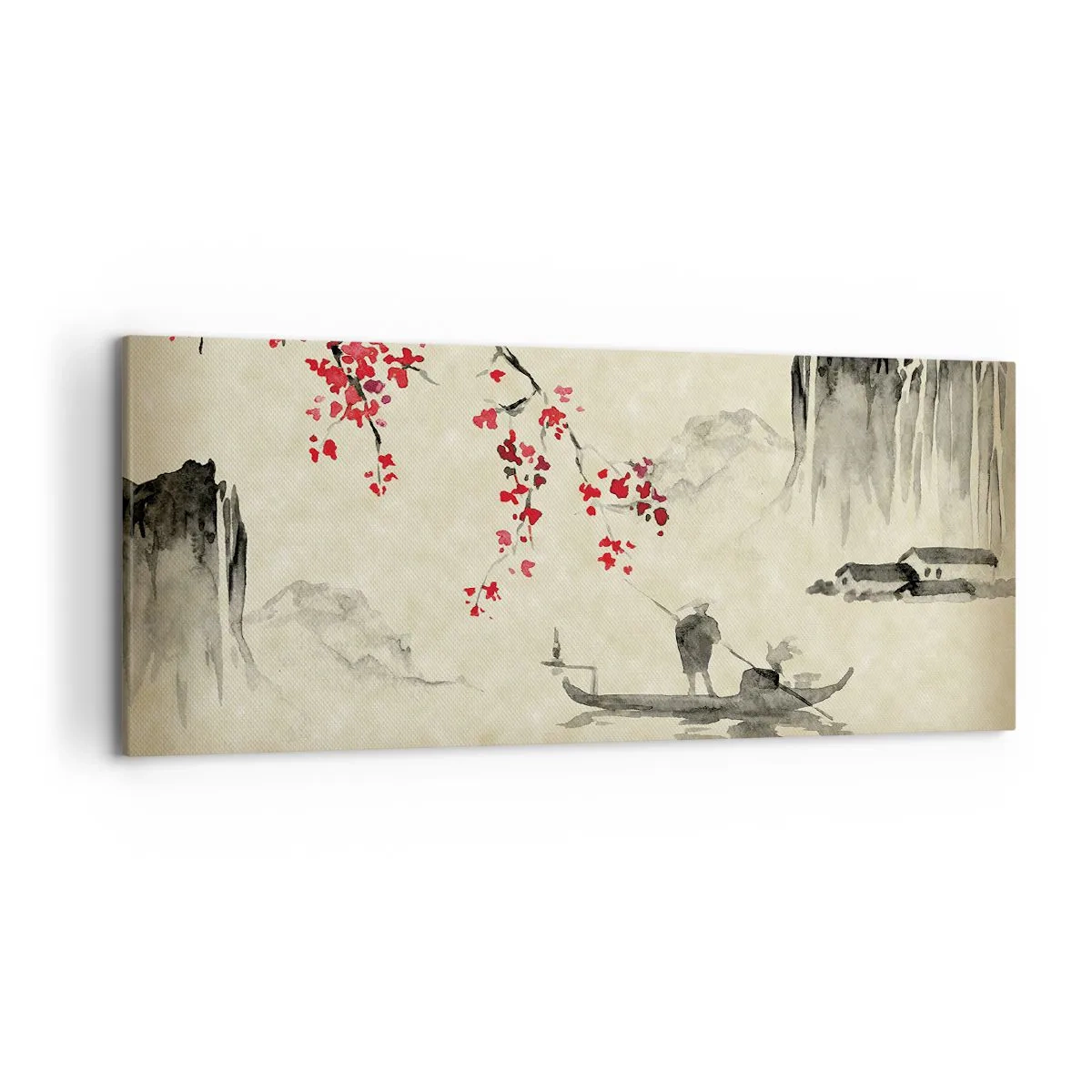Schilderen op canvas - In het land van de bloeiende kersenbomen - 120x50 cm