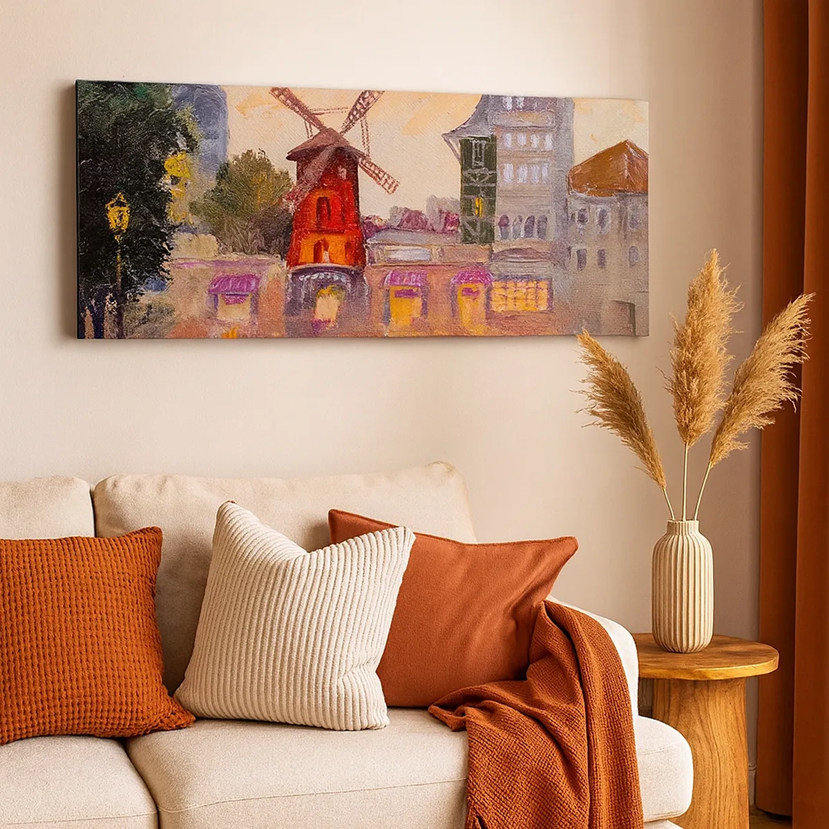 Schilderen op canvas - Parijse iconen – Moulin Rouge - 30x30 cm