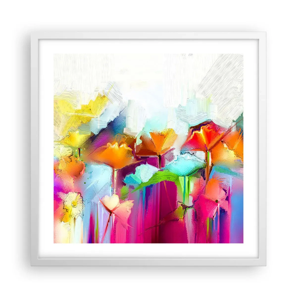 Poster in een witte lijst - De regenboog is tot bloei gekomen - 50x50 cm