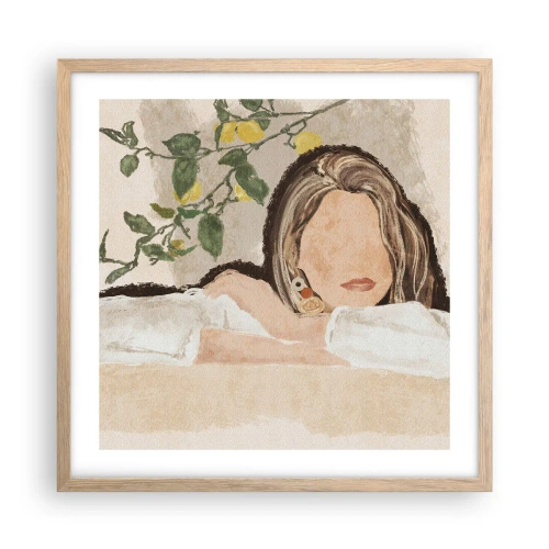 Een poster in een licht eiken lijst - Zuidelijke schoonheid - 50x50 cm