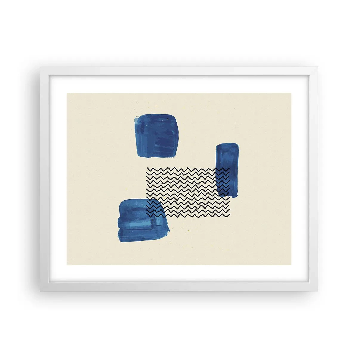 Poster in een witte lijst - Een abstract kwartet - 50x40 cm