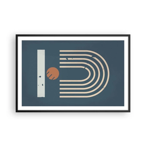 Poster in een zwarte lijst - Geometrie op de granaatappel - 91x61 cm