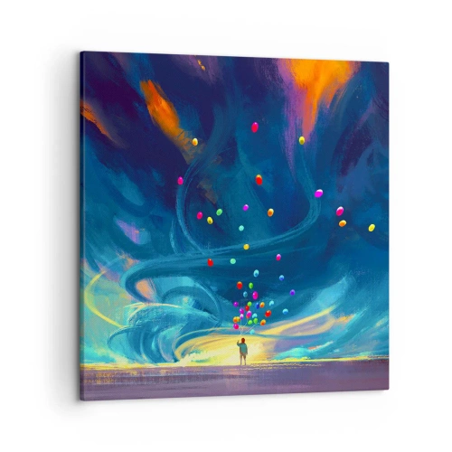 Schilderen op canvas - Naar de blauwe wind - 50x50 cm