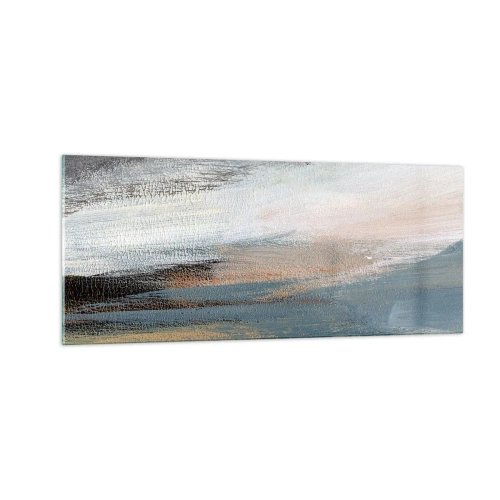 Schilderen op glas - Abstractie: noordelijk landschap - 100x40 cm