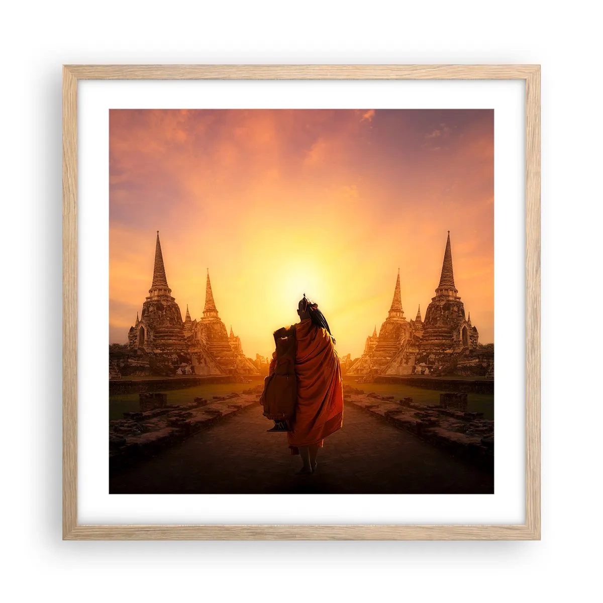 Een poster in een licht eiken lijst - In vrede voor de eeuwigheid - 50x50 cm