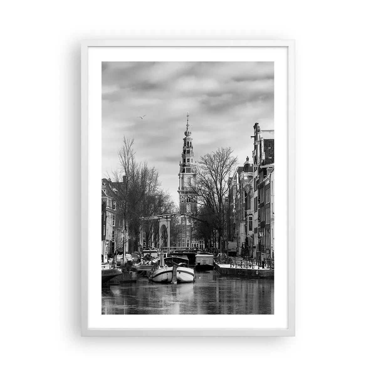 Poster in een witte lijst - Amsterdamse sferen - 50x70 cm