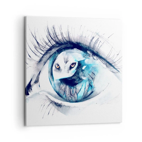 Schilderen op canvas - Oog in oog met wildheid - 50x50 cm