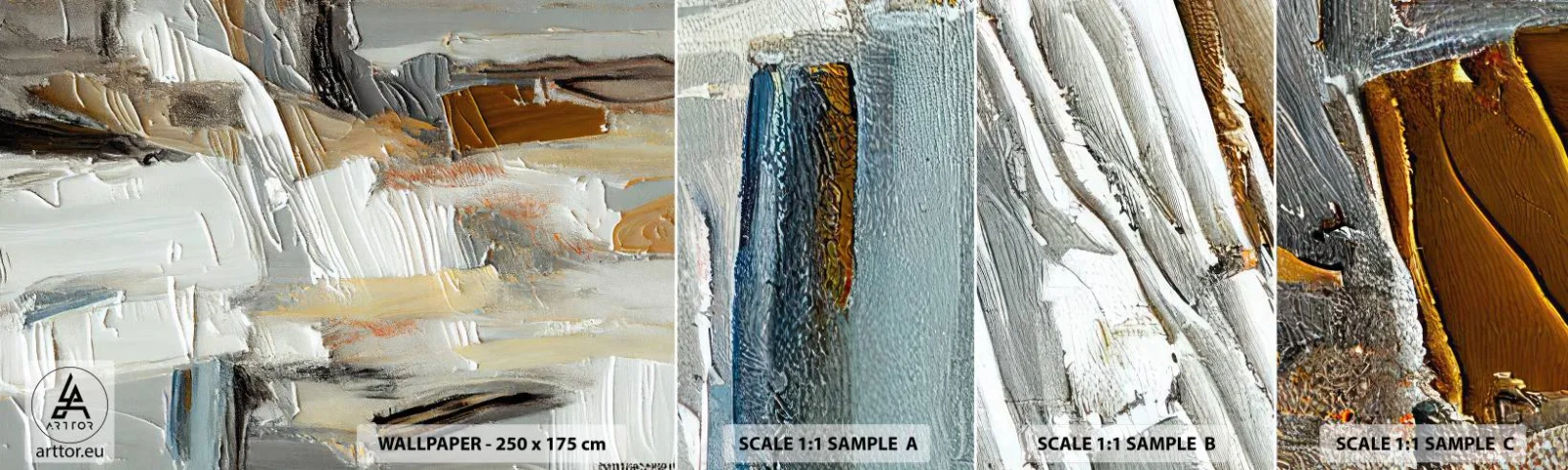 Fotobehang Staaltje Standard Eco - Kleurrijke lagen - Deel, Verf, Schilderen - 100x30 cm