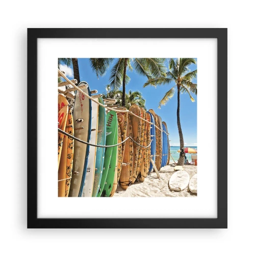 Poster in een zwarte lijst - Zonnig plezier - 30x30 cm