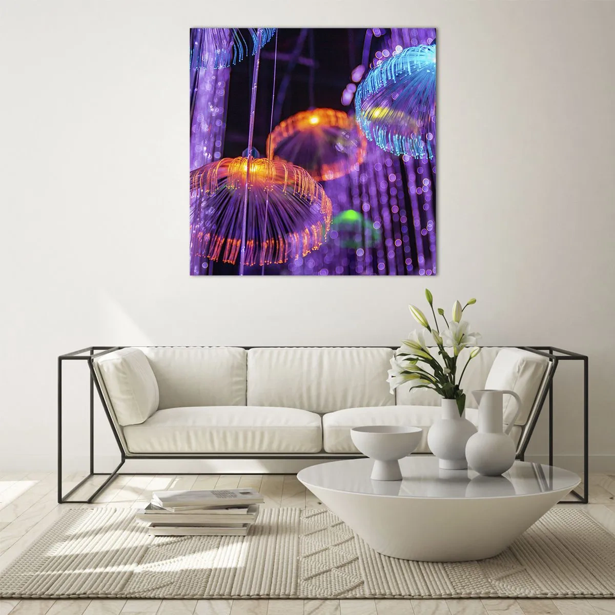Schilderen op glas - Lichte fontein - 70x70 cm