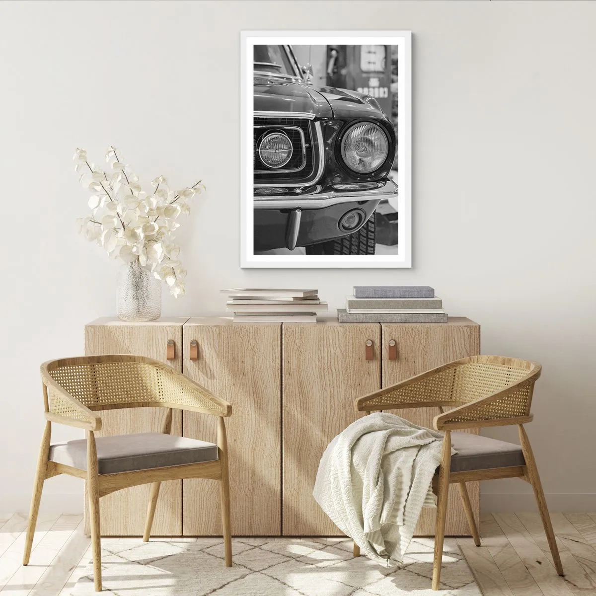 Poster in een witte lijst - Hard rijden - 40x50 cm