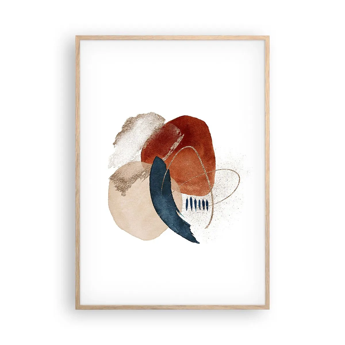 Een poster in een licht eiken lijst - Ovale compositie - 70x100 cm