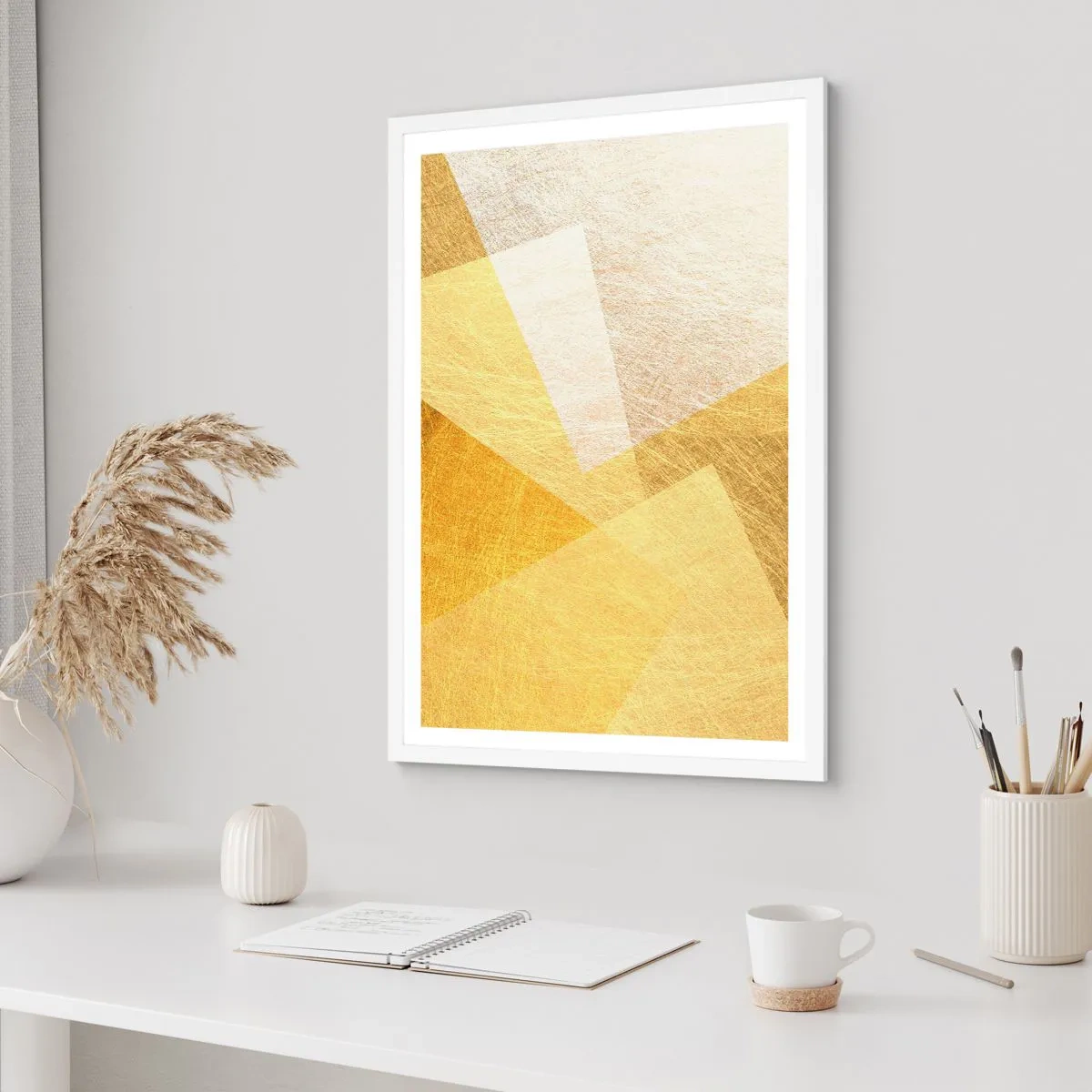 Poster in een witte lijst - Geometrie weer - 50x70 cm