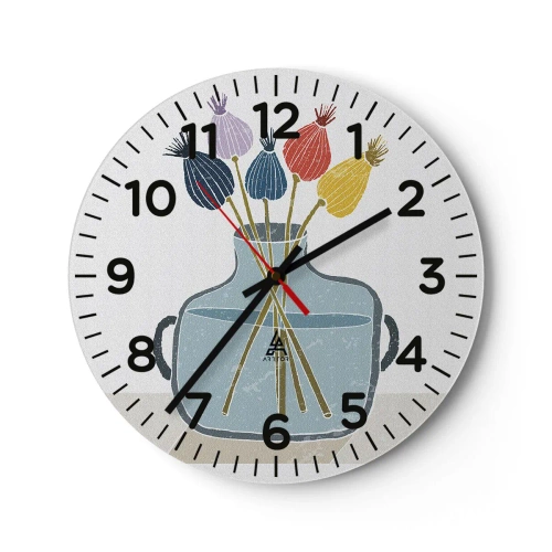 Wandklok - Klok - Alsof hij met maanzaad heeft gezaaid - 40x40 cm