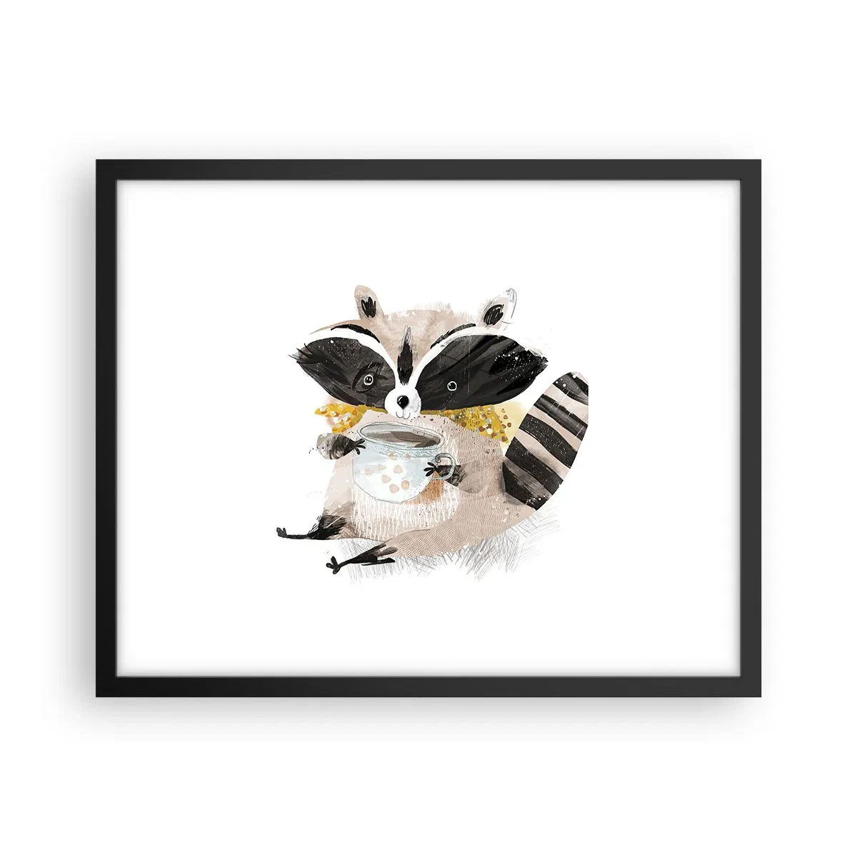 Poster in een zwarte lijst - Mijn vriend de wasbeer - 50x40 cm