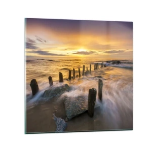 Schilderen op glas - De rauwe schoonheid van de Oostzee - 40x40 cm