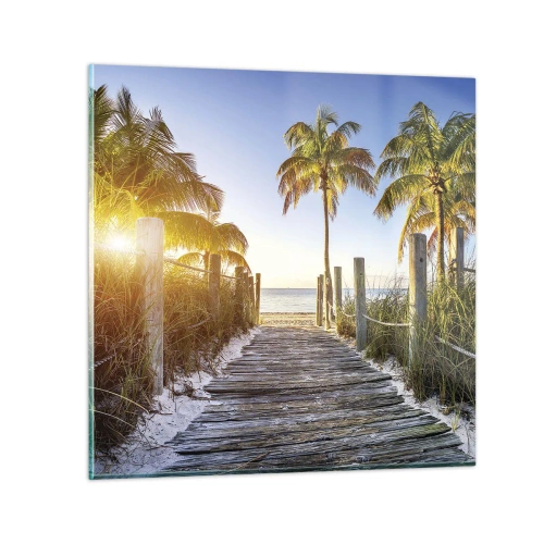 Schilderen op glas - Rechtstreeks naar het paradijs - 30x30 cm