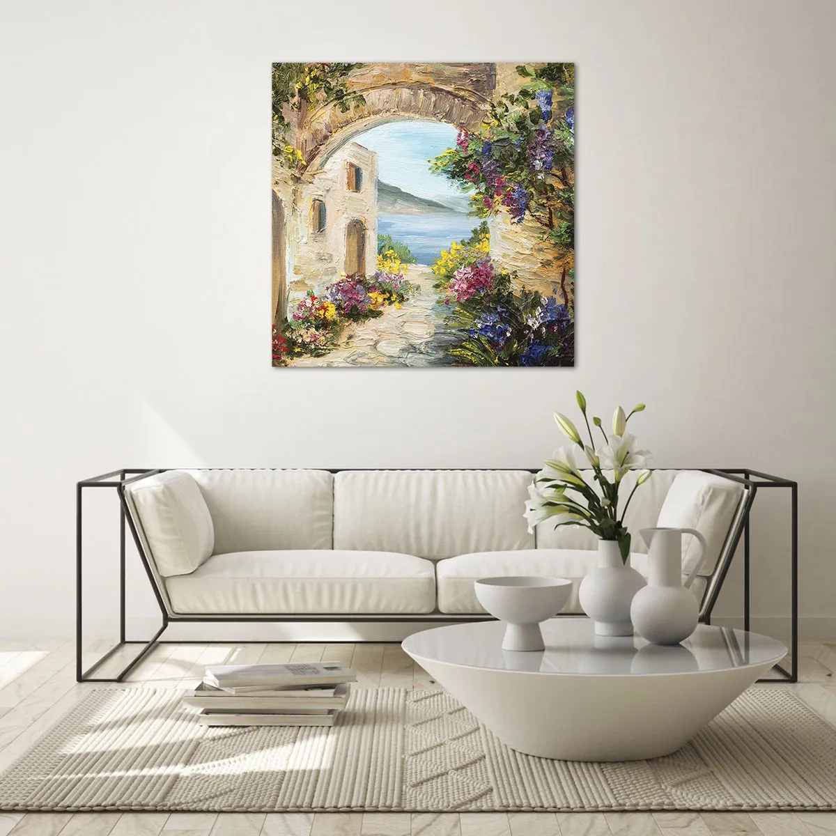 Schilderen op glas - De charme van een kustprovincie - 40x40 cm