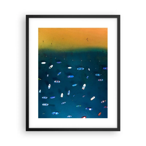 Poster in een zwarte lijst - Vakantie spel - 40x50 cm