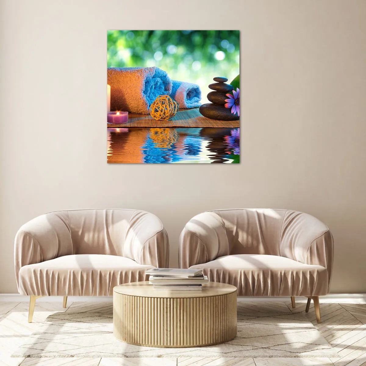 Schilderen op glas - Tijd voor het lichaam - 40x40 cm