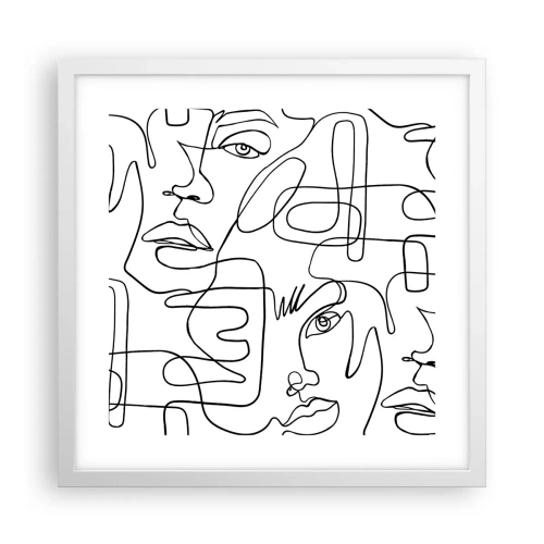 Poster in een witte lijst - In verwarde emoties - 40x40 cm
