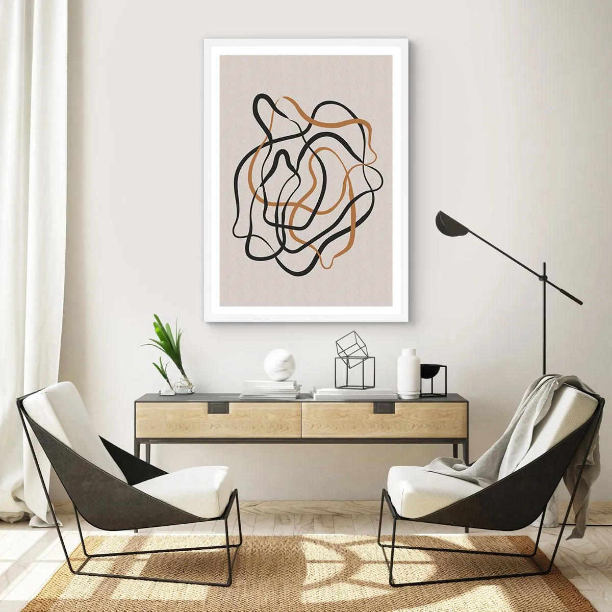 Poster in een witte lijst - Alles ging mis - 50x70 cm