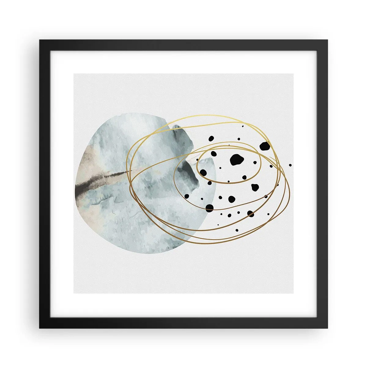 Poster in een zwarte lijst - Omarmd door de ruimte - 40x40 cm