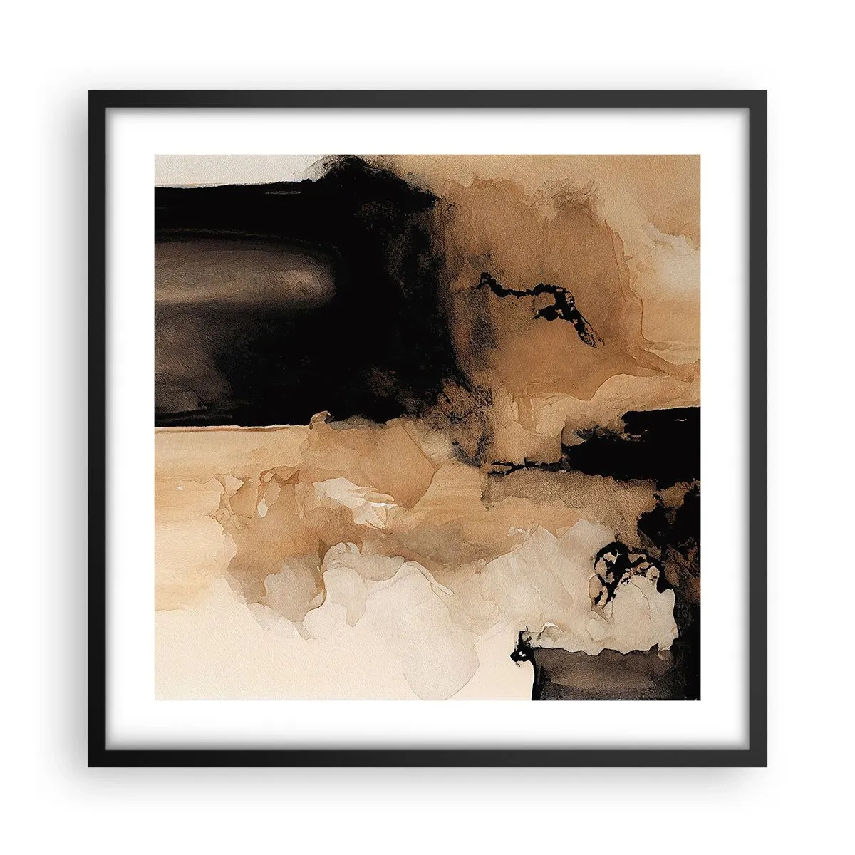 Poster in een zwarte lijst - Intrigerende abstractie - 50x50 cm