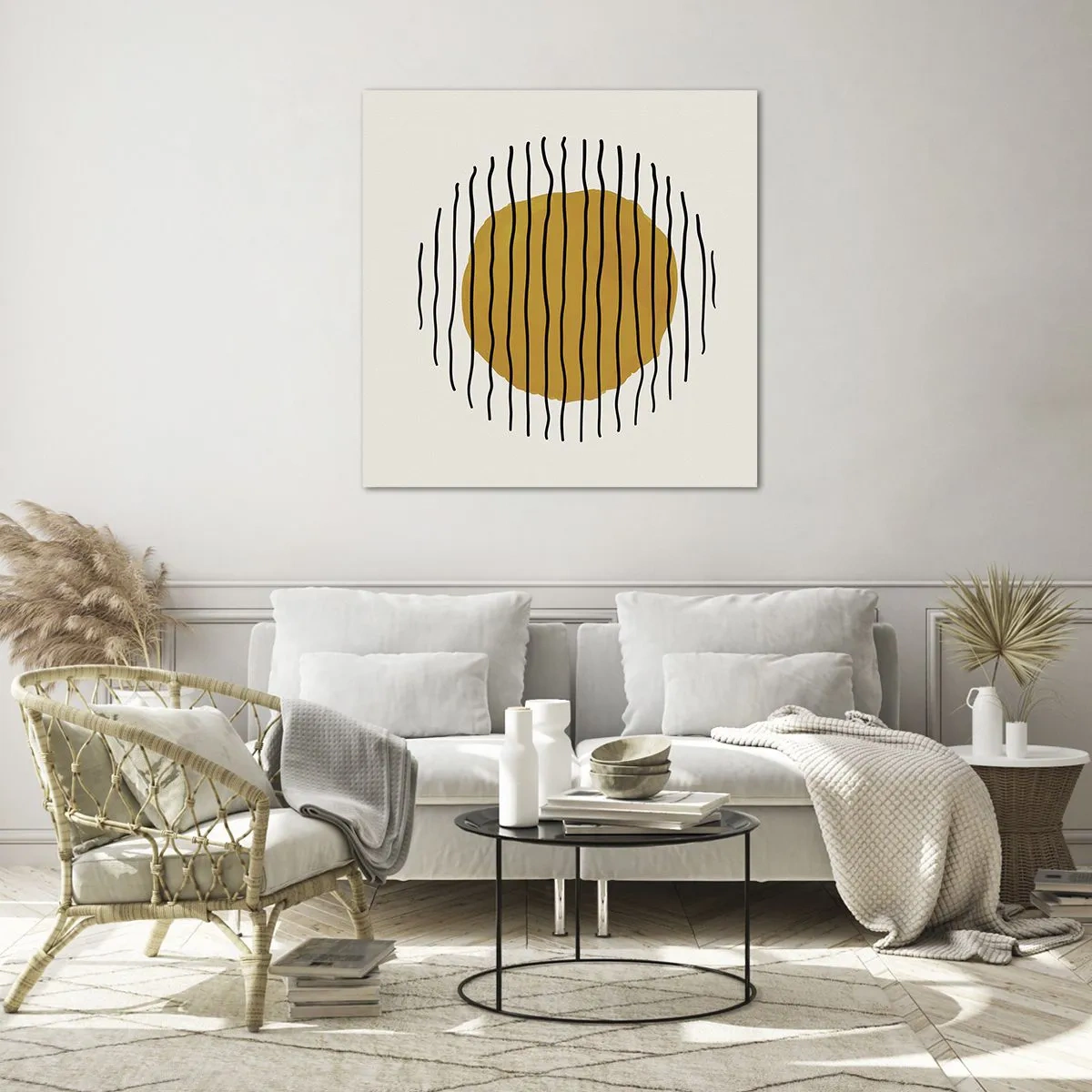 Schilderen op glas - Abstractie trillend van warmte - 70x70 cm