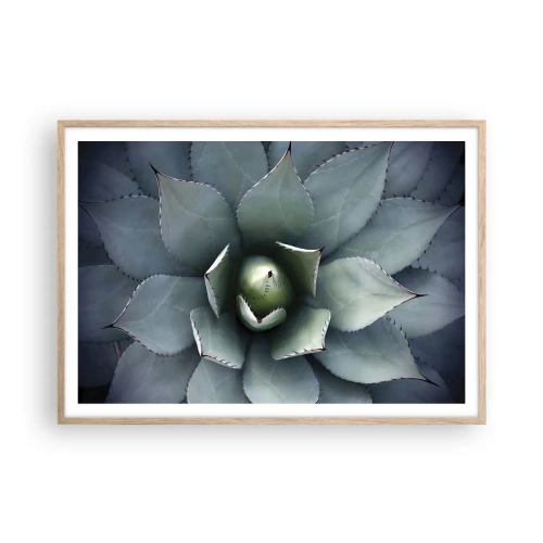 Een poster in een licht eiken lijst - Het trekt aan en waarschuwt - 100x70 cm